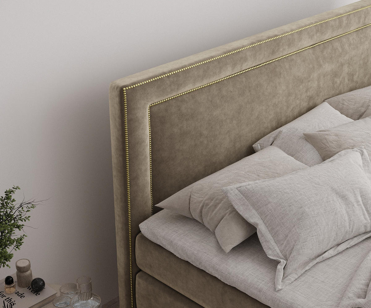 BOXSPRINGBETT Luxora Braun 140/200 cm - Schwarz/Braun, Holz/Holzwerkstoff (140/200cm) - Maison de Reve