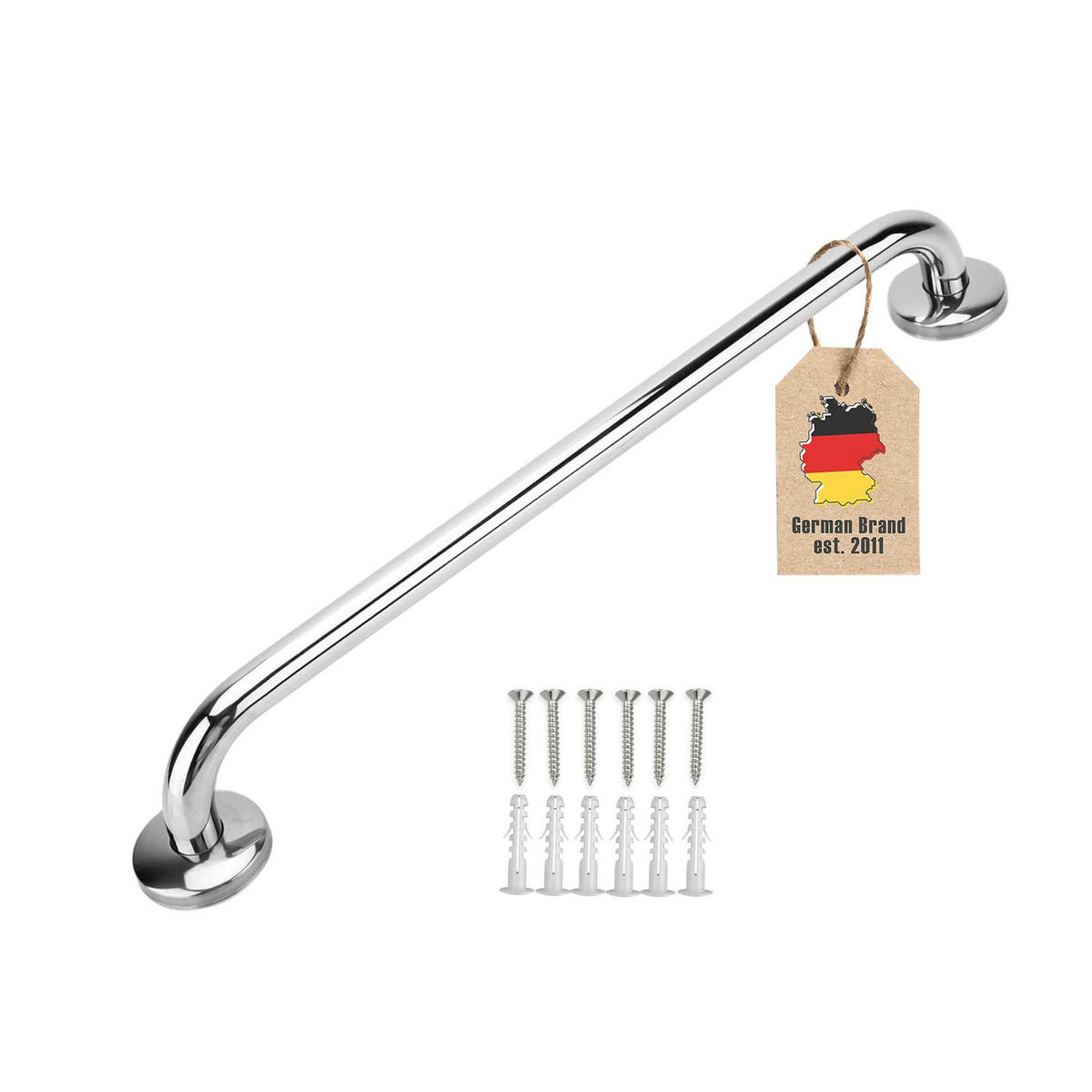 HANDTUCHHALTER 40/1.9 cm (Hochglanzpoliert) - Silberfarben, Metall (5/7/40cm) - Intirilife