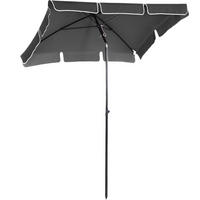 SONNENSCHIRM aus Aluminium 198x130x245 cm in Grau mit neigungsverstellbar - Grau, Metall (130/198cm) - Modfu