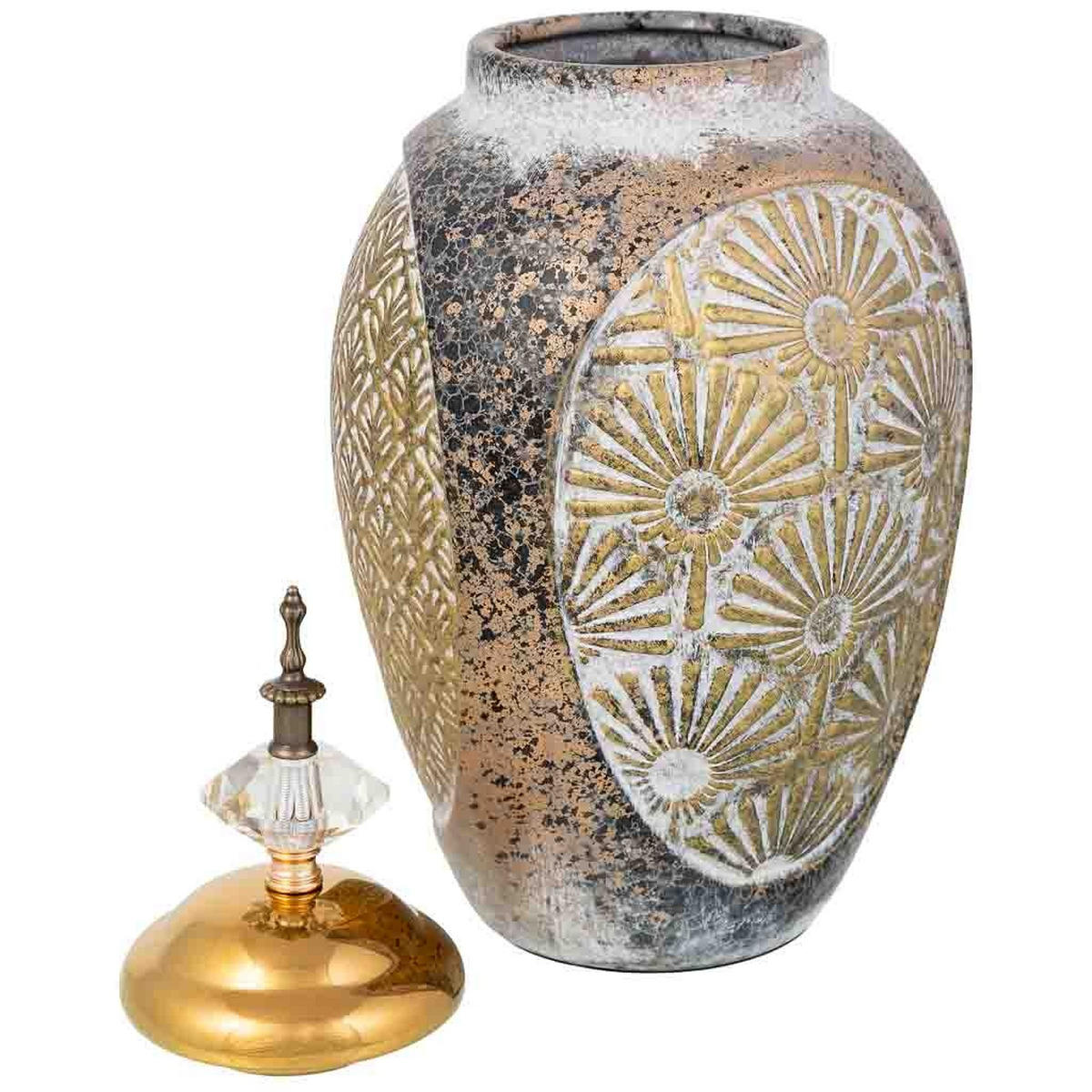 VASE aus Keramik, golden, 18x36cm - Goldfarben, Keramik (36cm) - Wanderlust