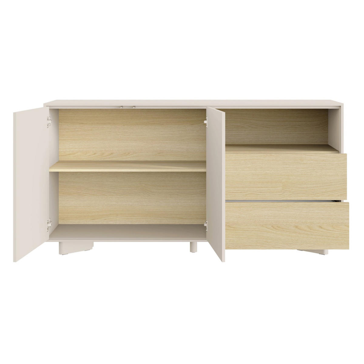 KOMODA Distria Kašmírově šedá 156 cm - šedohnědá, kompozitní dřevo (156/80/35cm) - Selsey