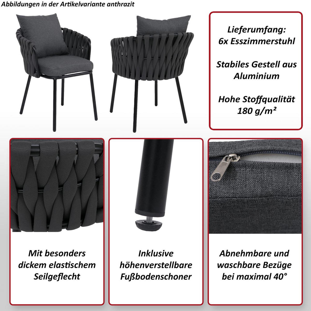 ESSZIMMERSTUHL Anthrazit - Anthrazit, Textil (56/71/57cm) - Jamb