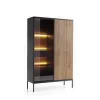 VITRINE SENTO Schwarz 104x39x166 cm - Schwarz, Holzwerkstoff (104/166/39cm) - FURNLUX
