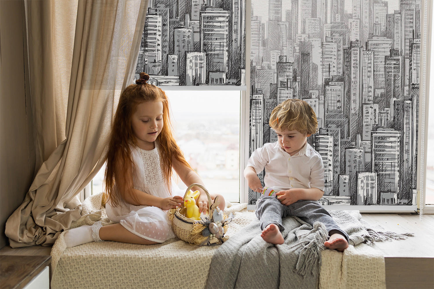 Thumbnail - Tulup Rollo, Schwarz, Textil, 90x180 cm, Wohntextilien, Rollos & Jalousien, Rollos