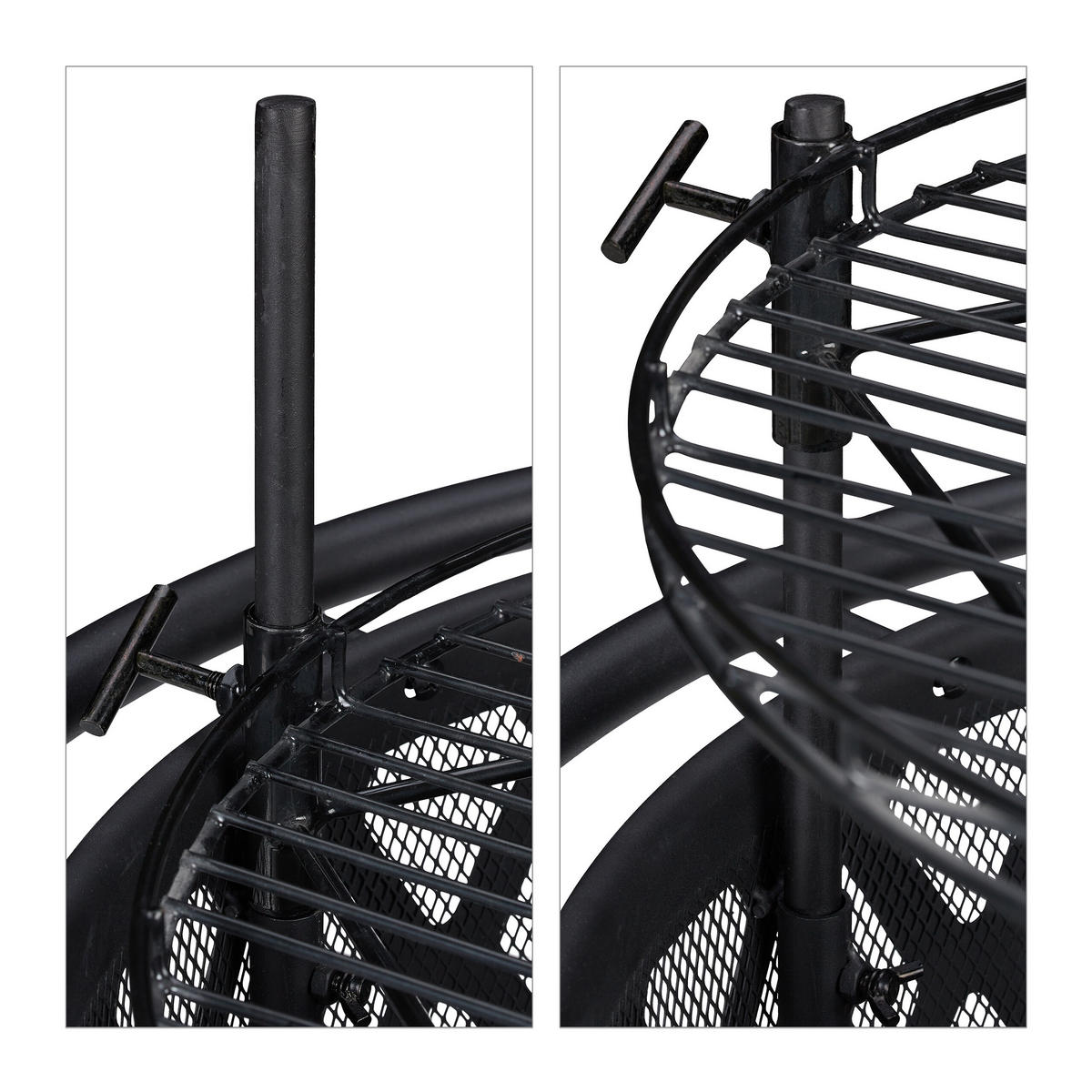 FEUERSCHALE - Schwarz, Metall (75/68.5/75cm) - Relaxdays