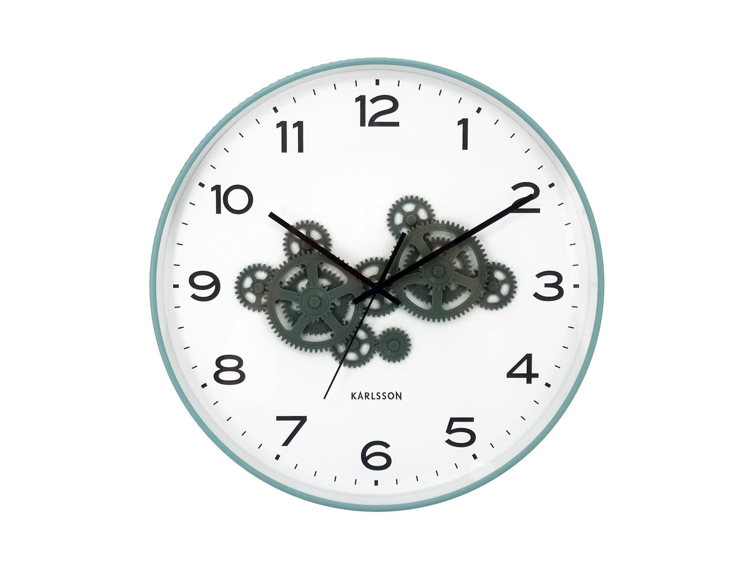 WANDUHR Open Gear Blau 40/5.66/40 cm - Blau, Kunststoff (5.66/40/40cm) - Karlsson