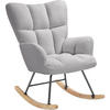SCHAUKELSTUHL Torve,68 x 96 x 97 cm, Belastbarkeit 120 kg,Bouclé hellgrau - Hellgrau, Kunststoff (70/97/96cm) - tectake