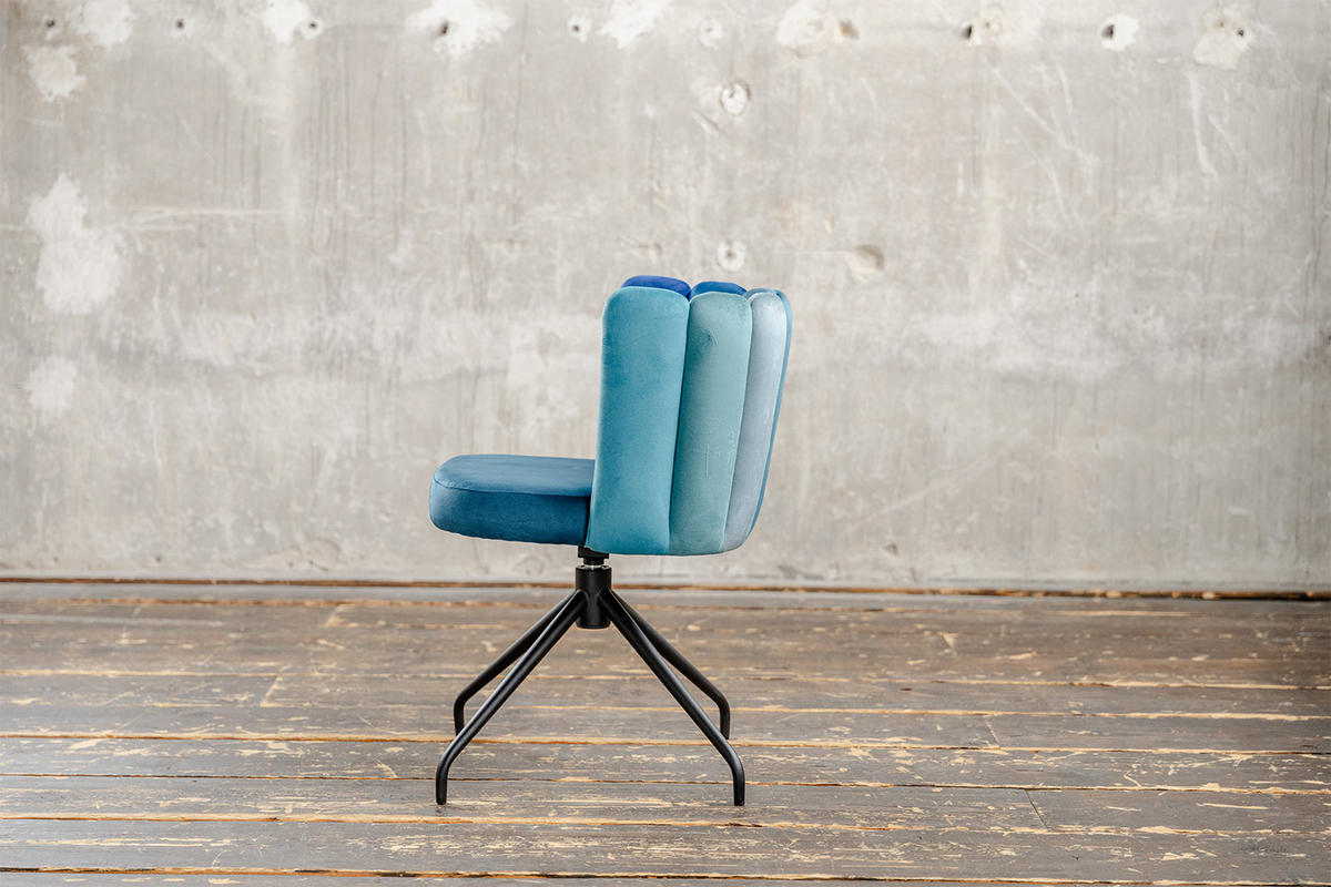 ESSZIMMERSTUHL JADA Blau Velvet Drehbar (360°) - Blau, Kunststoff/Textil (58/79/55cm) - KAWOLA