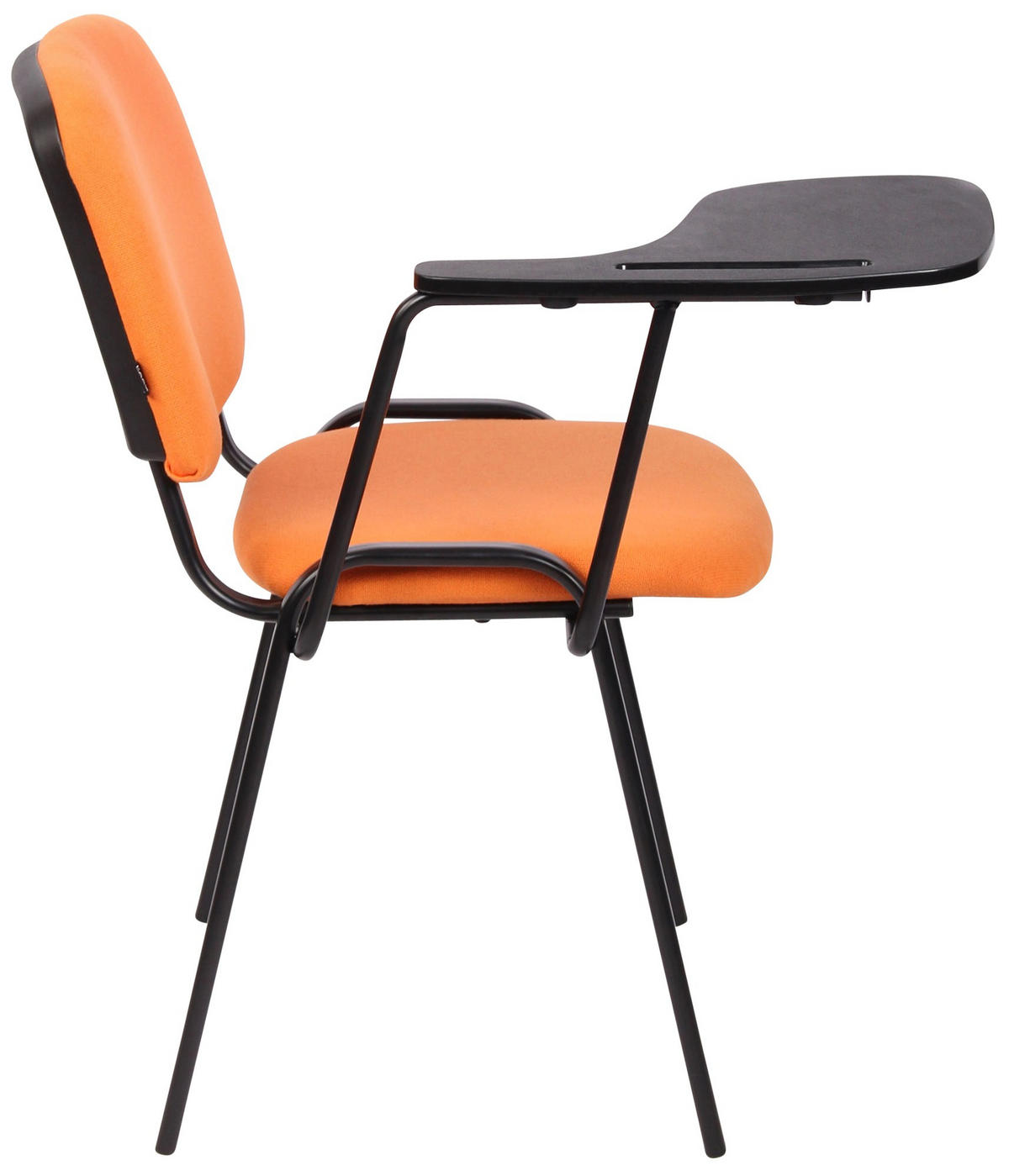 BESUCHERSTUHL 4er Set Stoff orange - Schwarz/Orange, Textil/Metall (53/81/71cm) - CLP