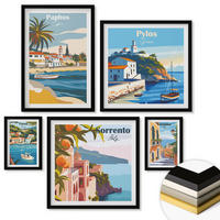 WANDBILDER 5er-Set - 50x50 cm & 20x30 cm & 40x60 cm Schwarzer Rahmen - Japanische Naturlandschaften - Schwarz, Kunststoff (40/60cm) - ArtPrintCave