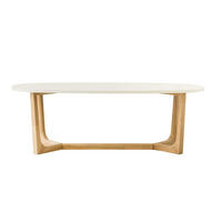 COUCHTISCH Oval Natur - Weiß 120 cm x 40 cm - Braun, Holzwerkstoff (60/120/40cm) - Kenay Home