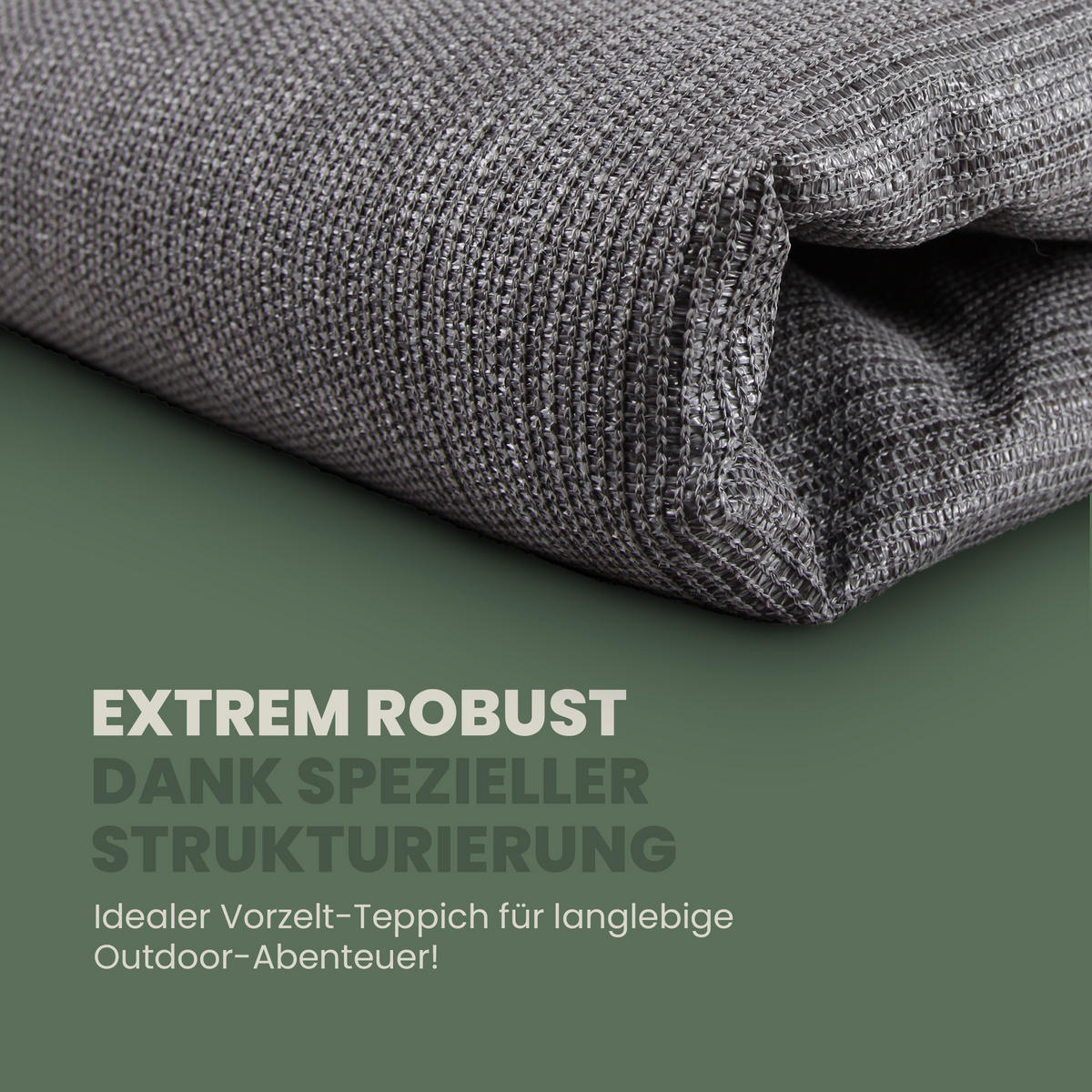 CAMPING Matte - Vorzeltteppich HDPE 300 x 600 cm - Anthrazit, Kunststoff (300/600cm) - Bestlivings