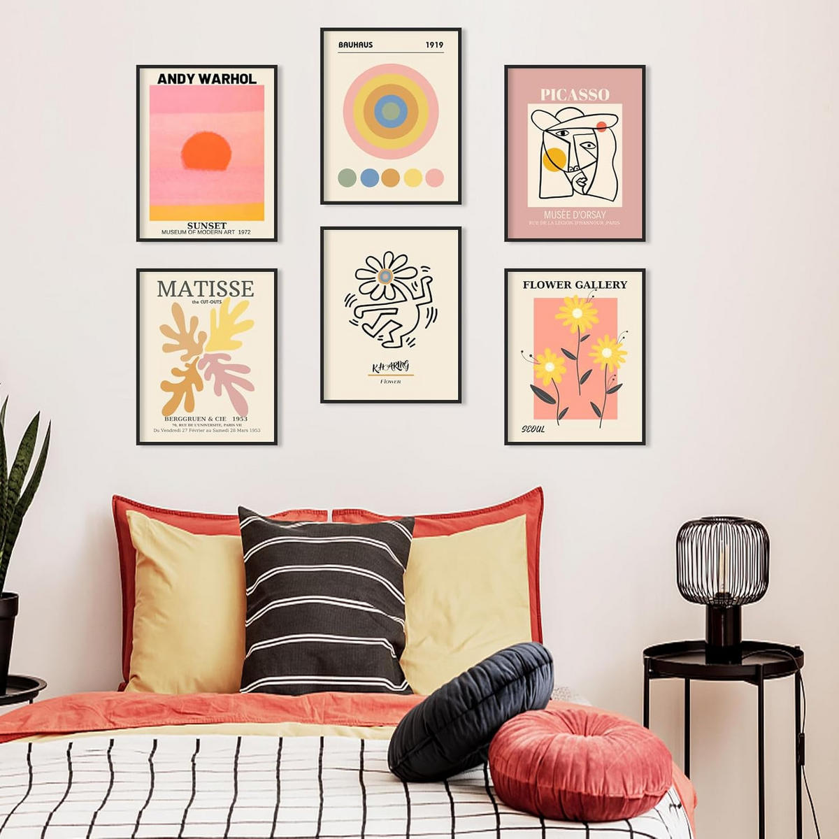 WANDDEKO Malerkern 20x25cm Leinwand 6er Set，rahmenlos - Orange, Textil (25/1cm) - Authentics