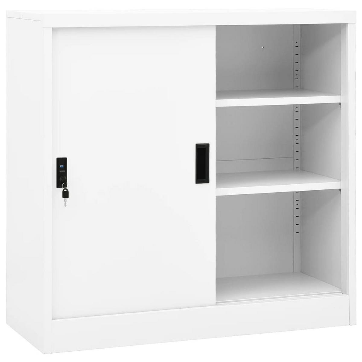AKTENSCHRANK Richardson 90/40/90 cm - Weiß, Metall (90/90/40cm) - Nettlife