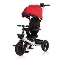 DREIRAD Alpha 3 in 1 rot Dreirad, Schiebegriff, Sonnendach, Becherhalter, Korb - Rot, Metall (100/46/98cm) - Chipolino