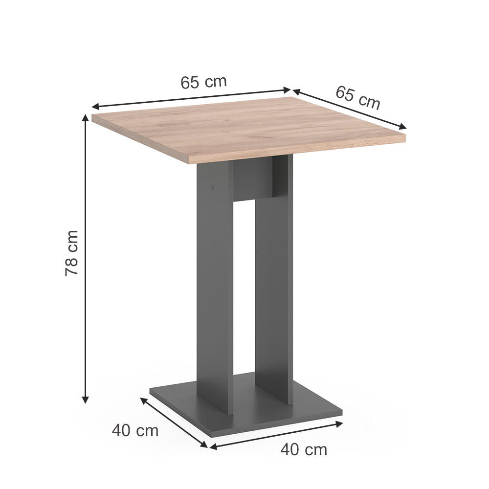 Thumbnail - Vicco Esstisch, Anthrazit, Holzwerkstoff, Quadratisch, 65x78x65 cm, Esszimmer, Tische, Esstische