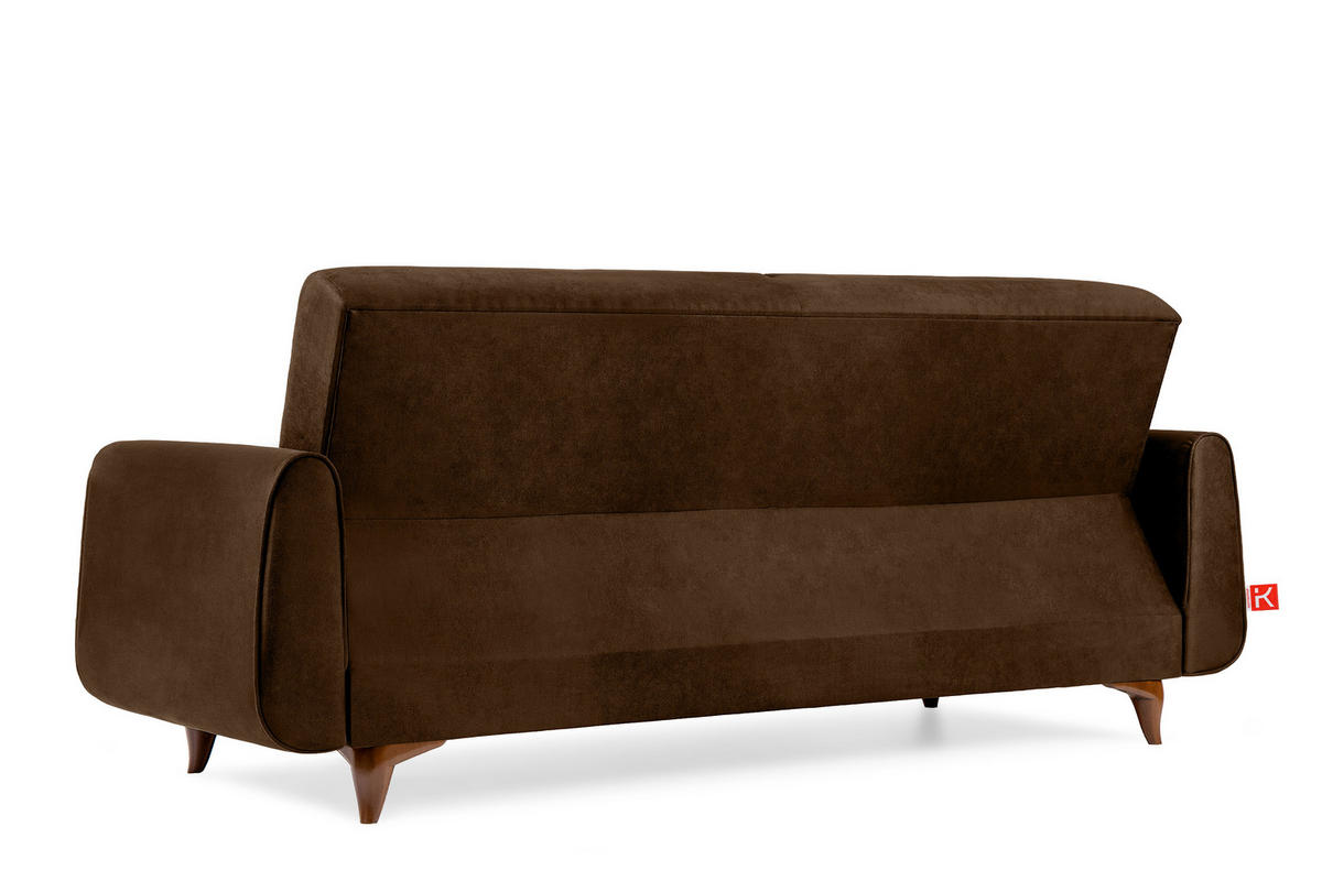 3-SITZER-SCHLAFSOFA GUSTAVO II mit Armlehnen, Dunkelbraun - Dunkelbraun, Holz/Holzwerkstoff (230/98/98cm) - KONSIMO®