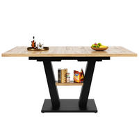 AUSZIEHTISCH Holzoptik Natur/Schwarz 118-157/70/75 cm - Schwarz, Holz (70/118/75cm) - PANGIVO