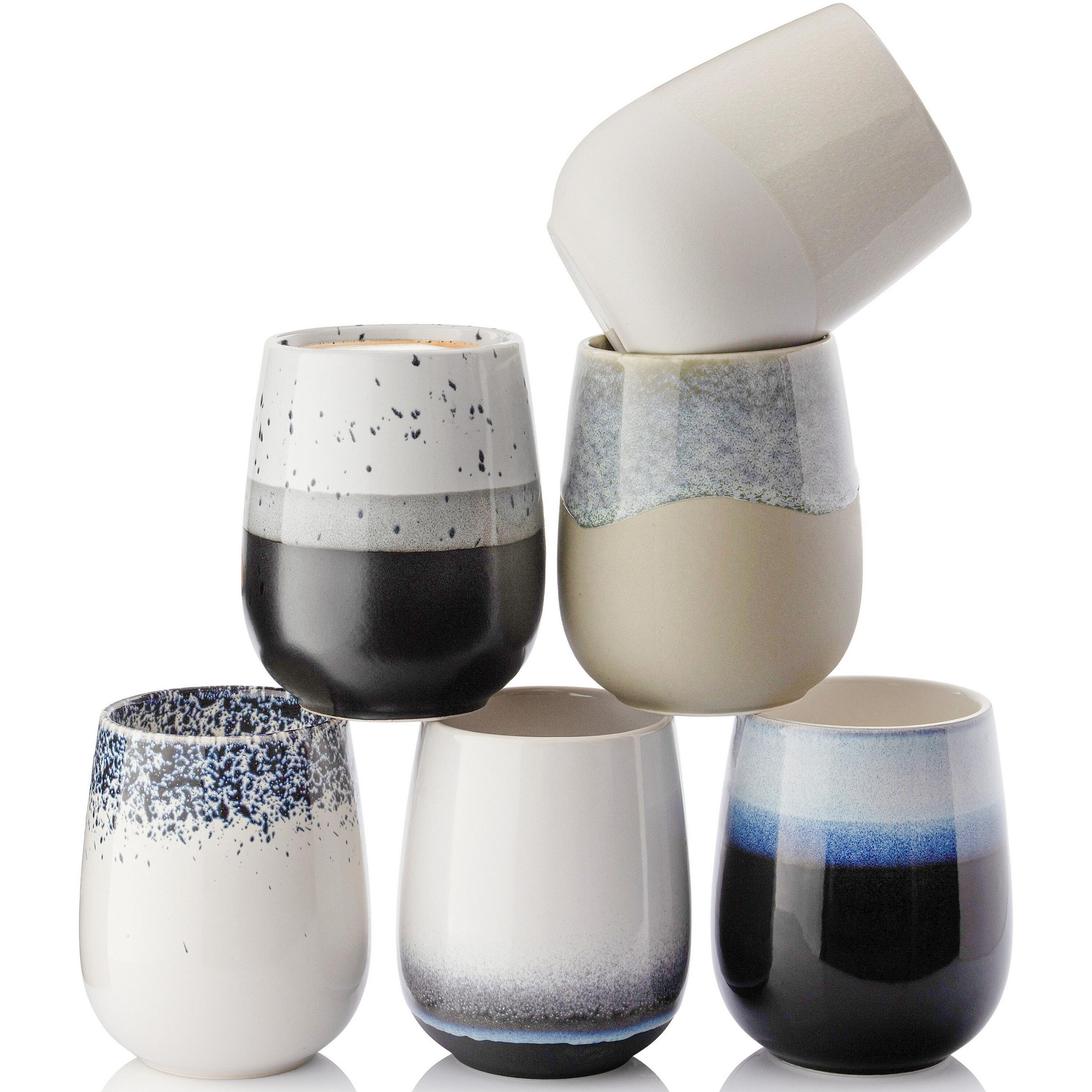 KAFFEEBECHER SIENA - 6 teilig aus Steingut 410 ml - Multicolor, Stein (0.41L) - Sänger