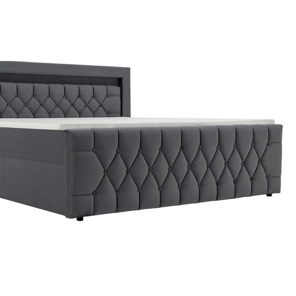 BOXBETT Leona Grau Samt 140x200 cm - Grau, Textil (140/200cm) - Juskys