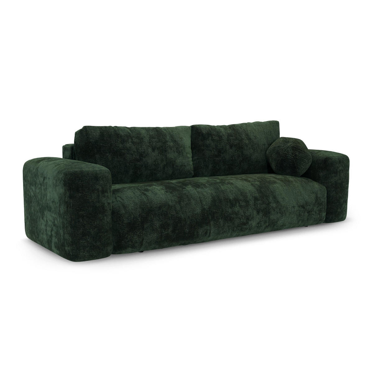 SCHLAFSOFA mit Stauraum LIOR Gemusterter Samt Tannengrün 260cm - Waldgrün/Dunkelgrün, Textil (260/83/100cm) - Premium Interiors