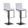 BARHOCKER 2er Set Lederlook Weiß - Schwarz/Weiß, Textil/Metall (42/86/44cm) - CLP