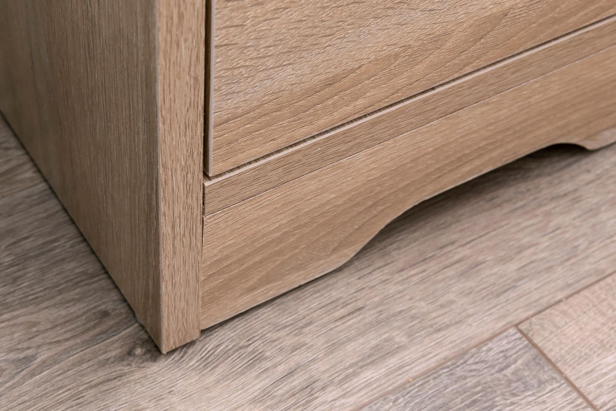 NACHTTISCH 3 Schubladen Modern Kratzfest Wasserabweisend, Beige 31x31x49 cm - Beige/Braun, Holz (31/49/31cm) - KADIMA DESIGN