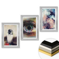 WANDBILDER 3er Set - 20x30 cm Silberner Rahmen - Porträt einer Frau mit abstrakten Emotionen - Silberfarben, Kunststoff (20/30cm) - ArtPrintCave