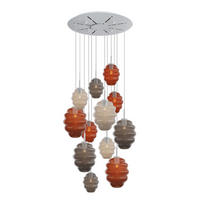 GALERIELEUCHTE Echos 12-flammig Mehrfarbig Ø 18/25cm - Multicolor/Weiß, Glas (18/18/20cm) - s.luce
