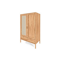 KLEIDERSCHRANK MIT SCHUBLADE INA Kernbuche - Ecru, Holz (108/175/60cm) - byoak