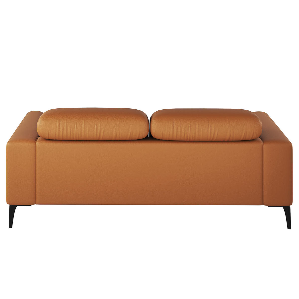 2-SITZER SOFA - Cognac/Schwarz, Leder/Metall (170/73/107cm) - home24