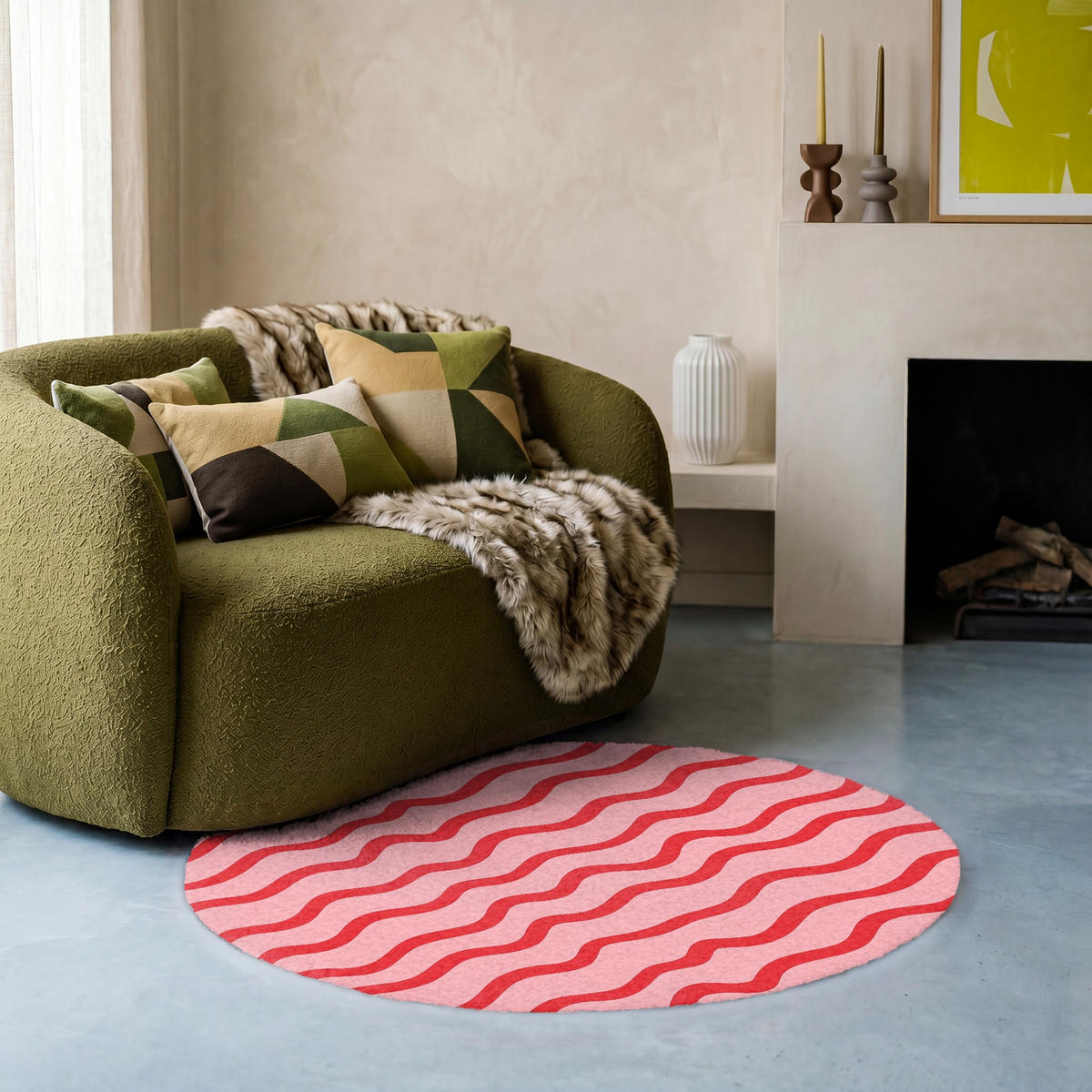 KOBERCE - Hravé - vzor - červená - 90x90 cm - červená, textil/plast (90/0.4cm) - OnlyWow