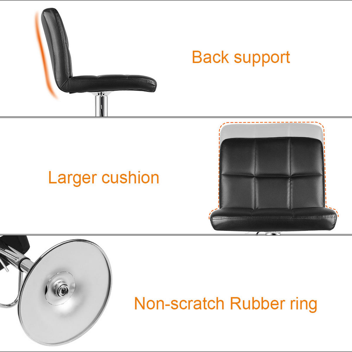 BARHOCKER Schwarz hoch ohne Armlehnen 2er Set - Schwarz, Metall (45/46/55cm) - Rattrix