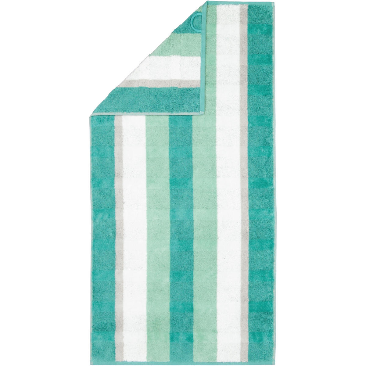 HANDTUCH NOBLESSE STRIPE 1087 SMARAGD - 44 - Grün, Textil (50/100cm) - Cawoe