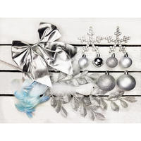 LAALU CHRISTBAUMKUGEL-SET 85 Stück in Luxusbox SKY SILVER für Weihnachtsbäume 120-210 cm - Silberfarben/Weiß, Kunststoff/Textil (55/50/75cm) - LAALU