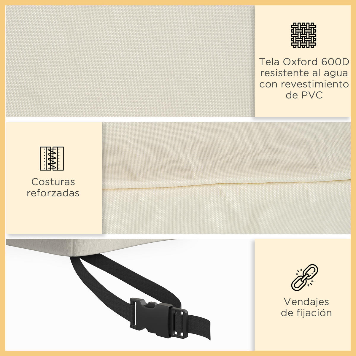 SESSELAUFLAGEN Beige 1 Stück - Beige, Kunststoff (111/101/218cm) - GiPP