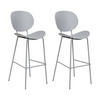 BARSTUHL 2er-Set Kunststoff hellgrau Shonto - Grau, Kunststoff (52/116/48cm) - Beliani