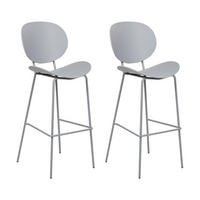 BARSTUHL 2er-Set Kunststoff hellgrau Shonto - Grau, Kunststoff (52/116/48cm) - Beliani