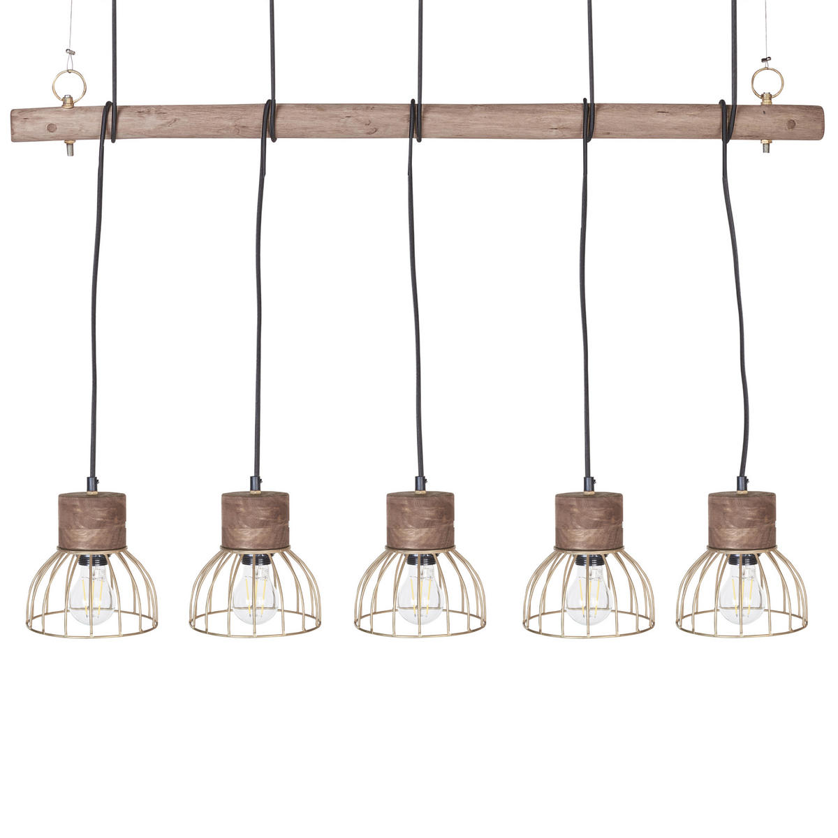 HÄNGELEUCHTE Varada 17/100/115 cm - Hellbraun, Holz (17/100/115cm) - Beliani