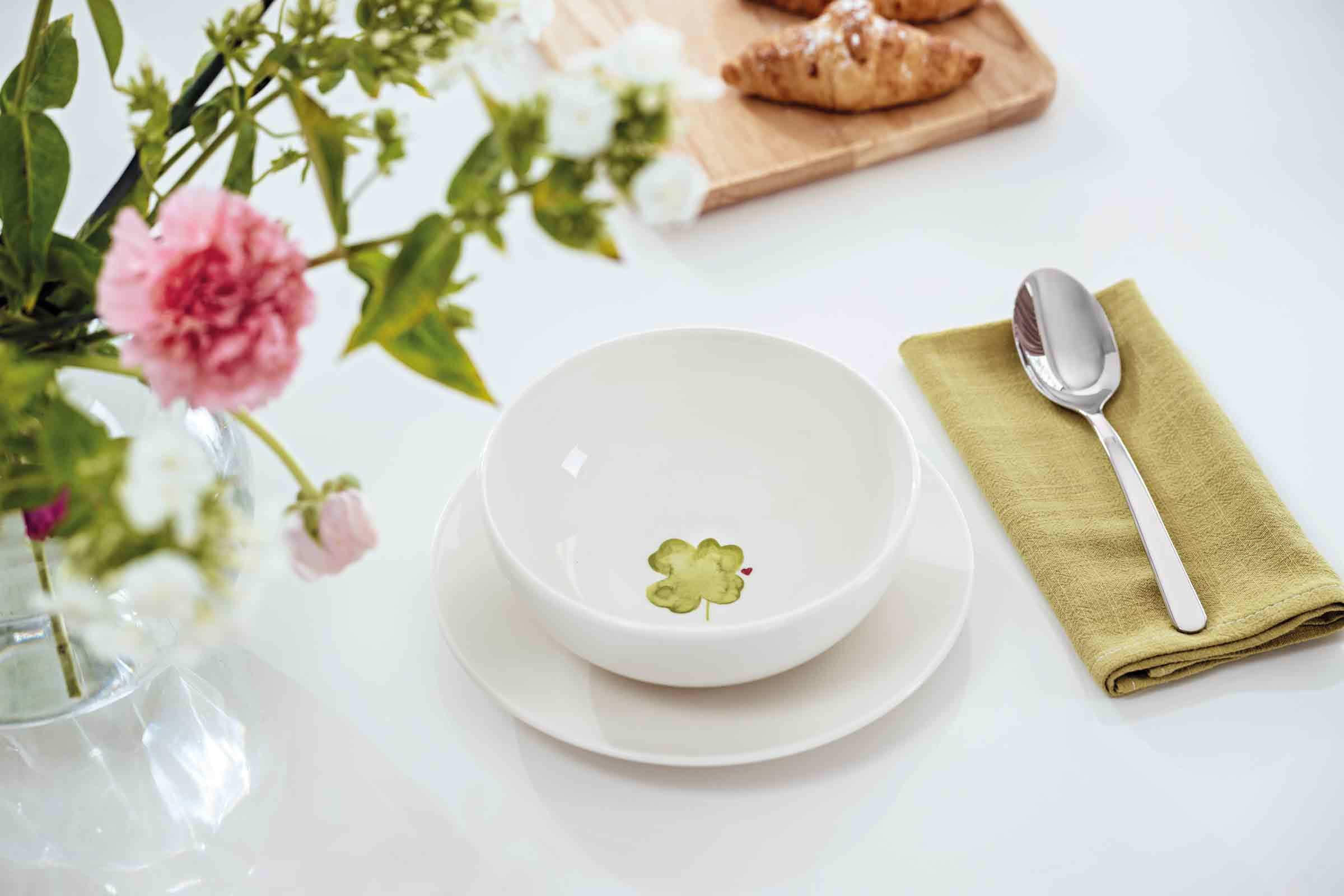 MÜSLISCHALEN GOOD LUCK With Love weiß-grün ø 16,9 cm 4er Set - Weiß/Grün, Keramik (16.9cm) - Villeroy & Boch