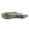 ECKSOFA L Form Arborio Salbeigrün 280/203/90 cm Rechts mit Schlaffunktion - Schwarz/Grün, Textil/Metall (280/203cm) - AX Living