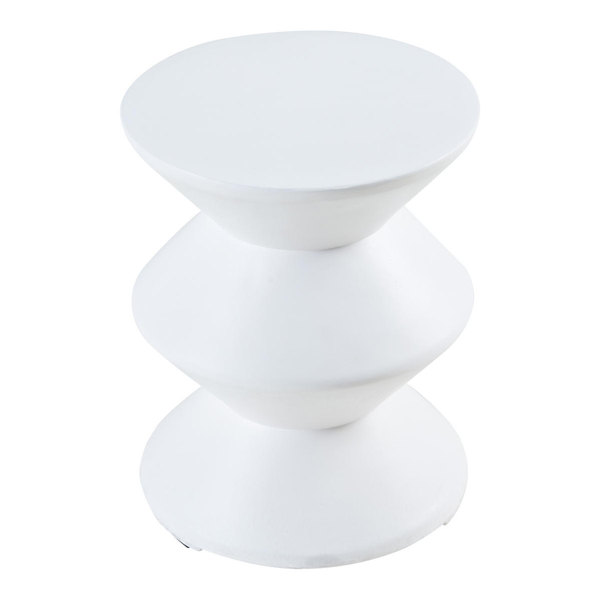 ODKLÁDACÍ STOLEK Kyppeslo - bílá, kámen (36.5/36.5/47cm) - [en.casa]