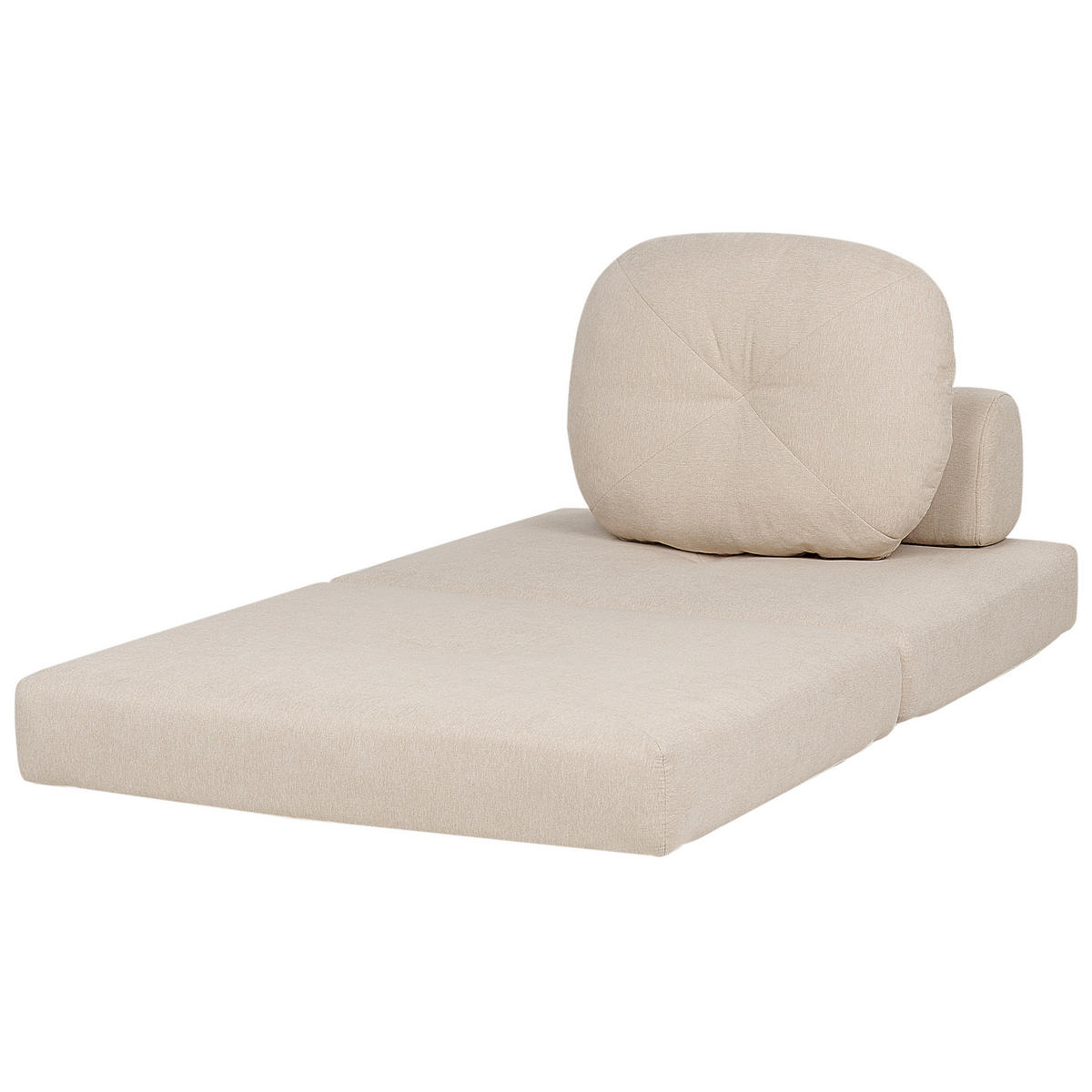 1-SITZER BODENSOFA Stoff hellbeige mit Schlaffunktion Olden - Beige, Textil (81/54/91cm) - Beliani