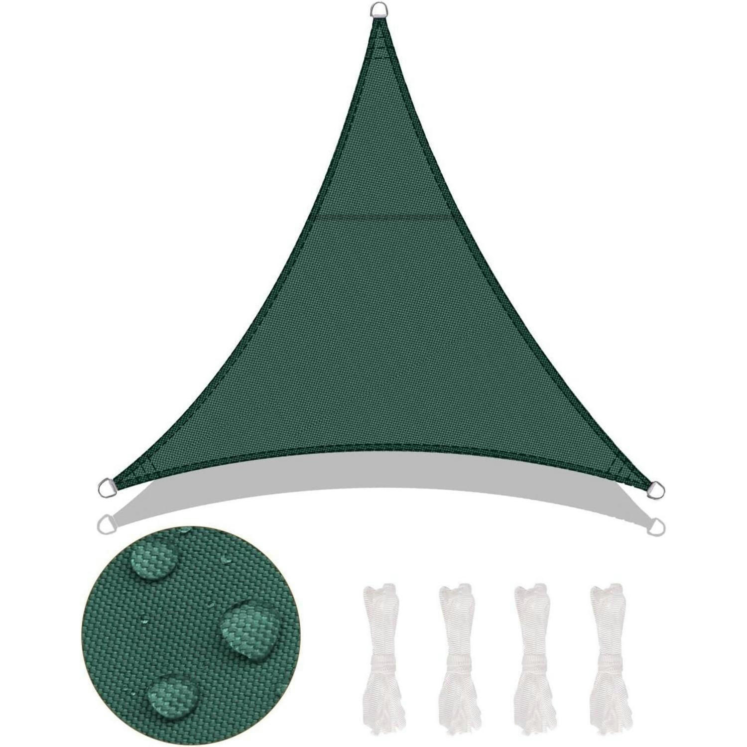 SONNENSEGEL Dreieckig 300 x 300 x 300 cm Wasserdicht PES Polyester Verde - Olivgrün, Textil (30/43cm)