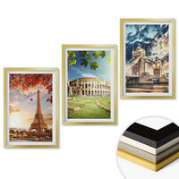WANDBILDER 3er Set - 40x60 cm Goldrahmen - Denkmäler Europas - Goldfarben, Kunststoff (40/60cm) - ArtPrintCave