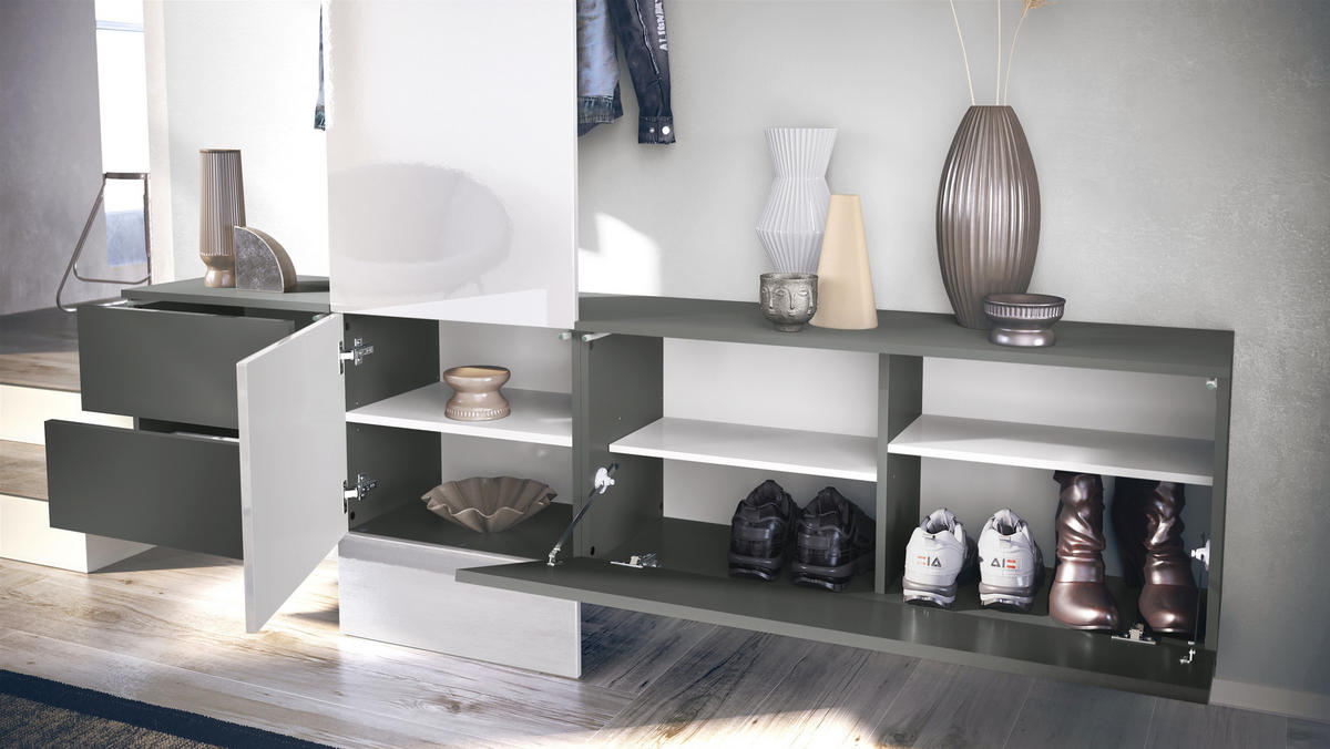 GARDEROBE Carlton Paneel in Brombeer Hochglanz - Brombeere, Holzwerkstoff (209/193/35cm) - Vladon