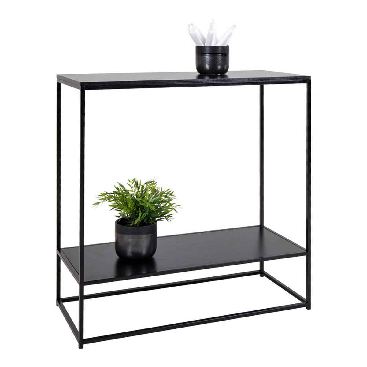KONSOLENTISCH, Viggo, Schwarz, Spanplatte melamin, 80 x 36 x 80 cm - Schwarz, Holzwerkstoff/Metall (36/80/80cm) - ebuy24