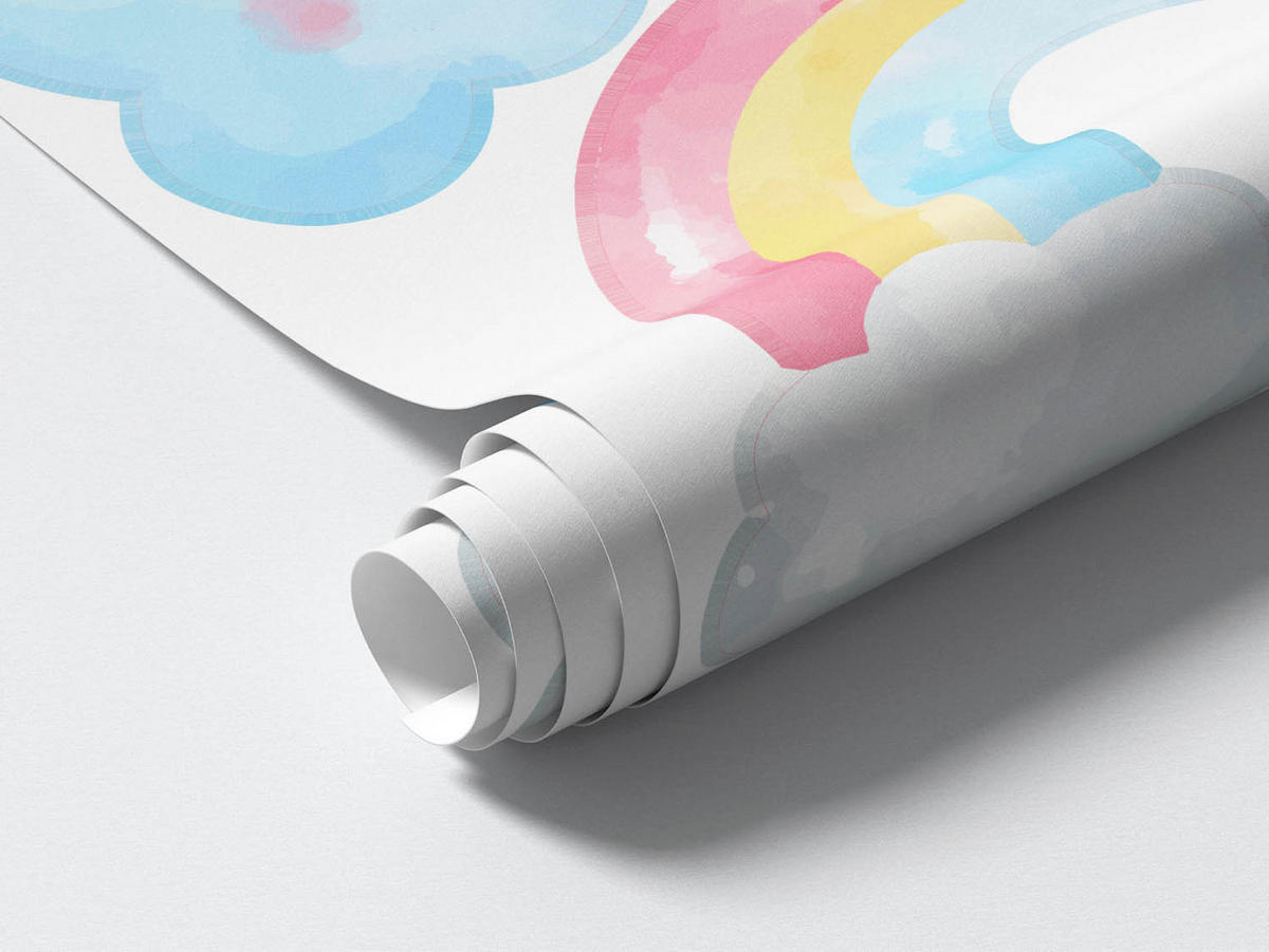 WANDAUFKLEBER 60x89cm - Natur-Pastellelemente - Multicolor, Kunststoff (60/89/0.1cm) - Wallfluent