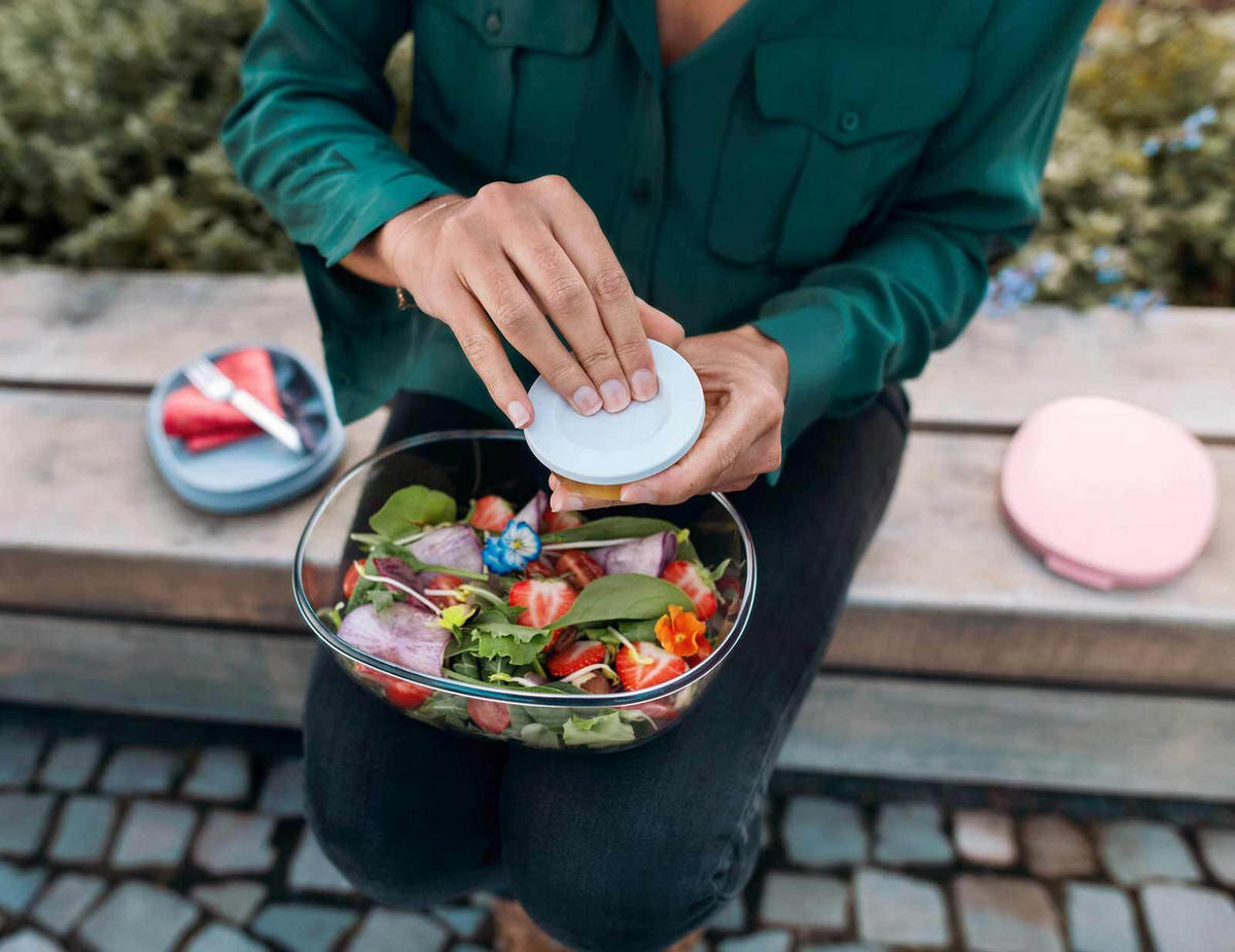 SALATBOX Ellipse nordic pink 1300 ml - Rosa, Kunststoff (17.5/9.5/22.5cm) - Mepal