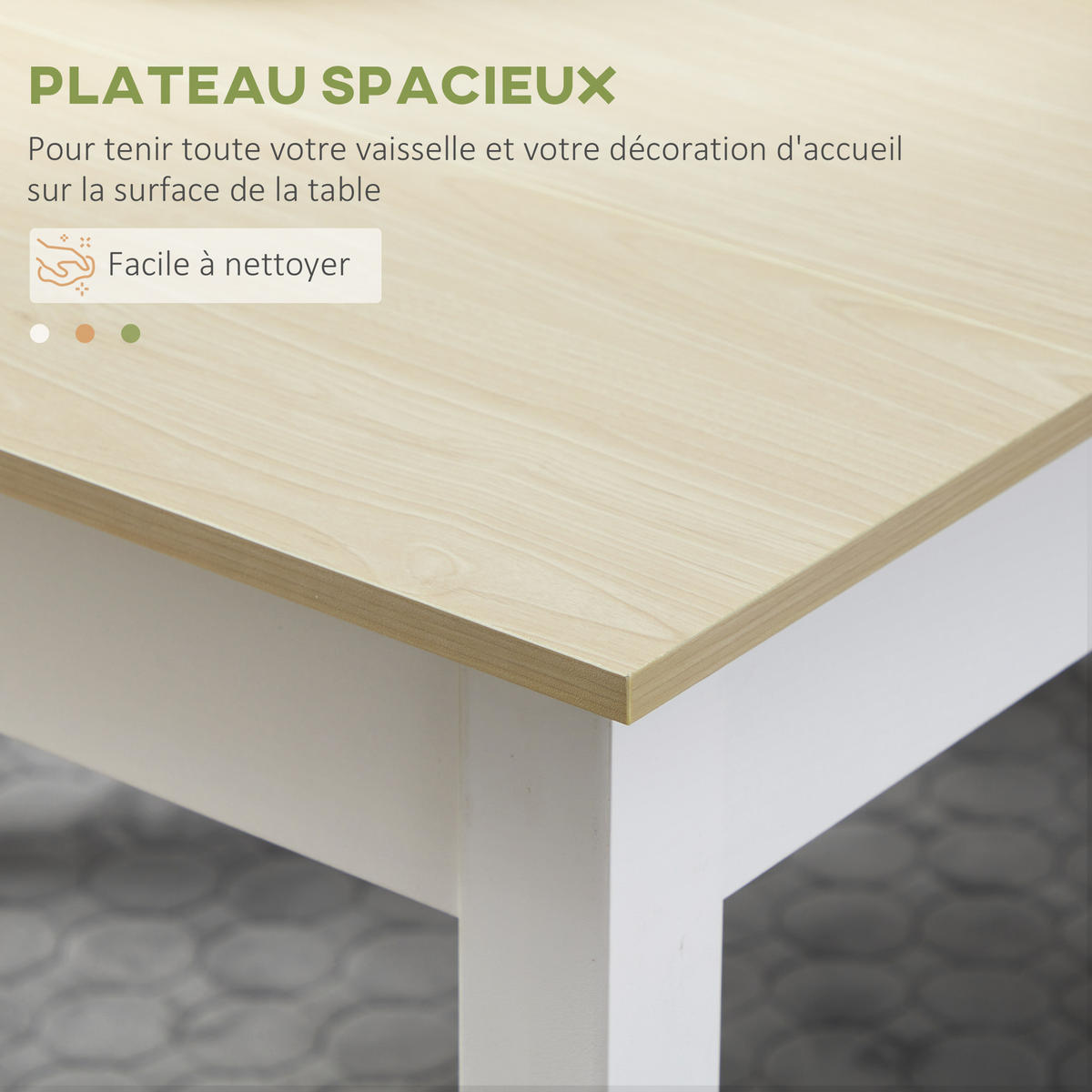 3-TEILIGE Essgruppe mit 2 integrierten Bänken für 4-6 Personen, moderner Stil, Spanplatte - Eichefarben, Kunststoff (119/75/70cm)